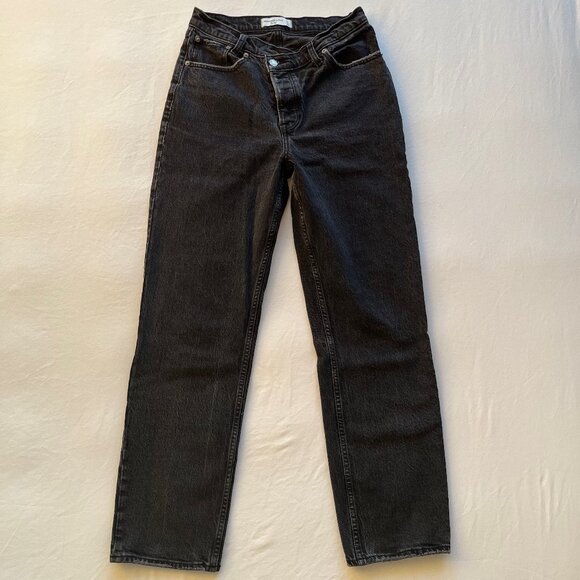 Abercrombie The Dad High Rise Jean in Black Wash - Picture 3 of 6